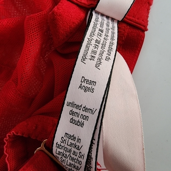 Victoria's Secret Red Unlined Lace Demi Bra 38D - Picture 7 of 9